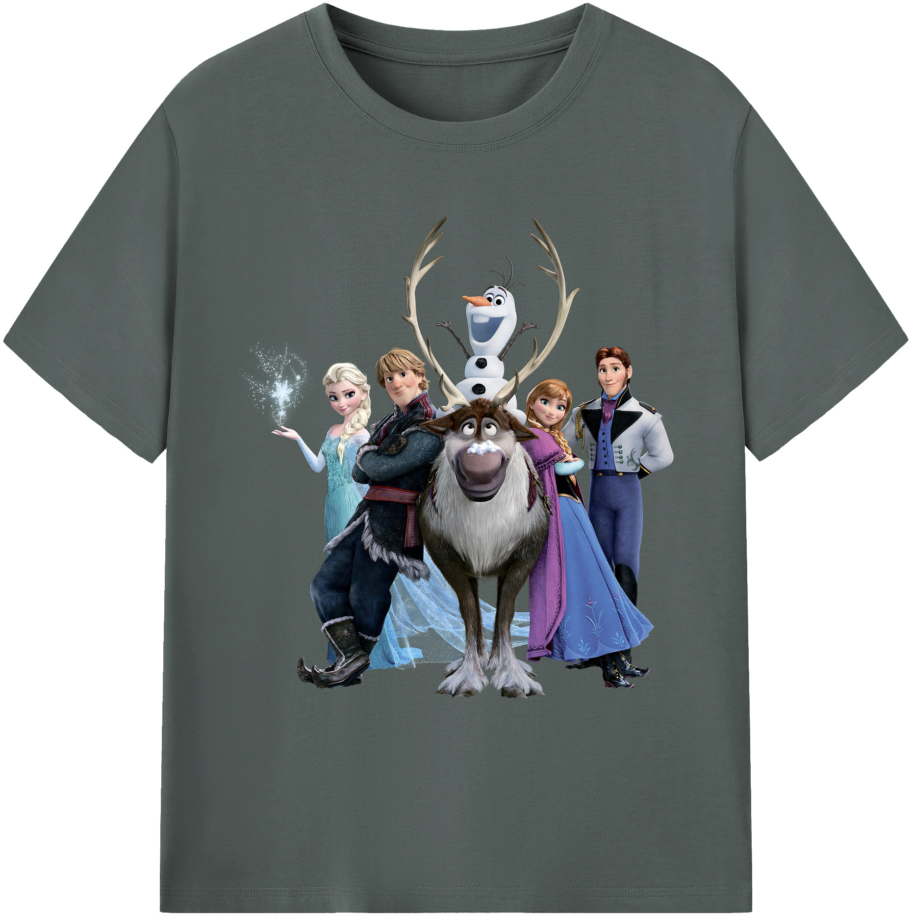 （画像用） アナと雪の女王 アンナ エルサ Frozen Anna Elsa 綿100％ メンズ半袖Tシャツ｜肌触りやわらか＆通気性